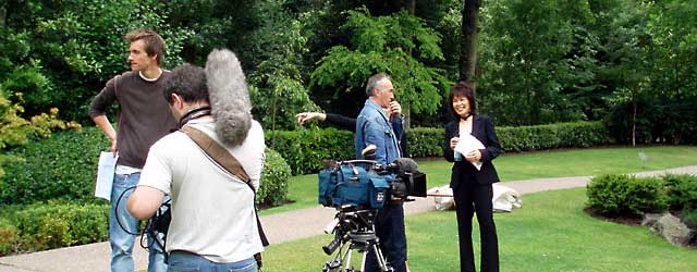 Filming for BBC TV ‘Visionaries’ at Kyoto Garden, Holland Park, London